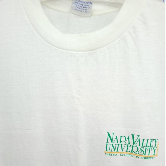 Vintage Napa Valley Uni Tee by Crazy Shirts 90s White Graphic Single Stitch‎ - Picture 6 of 13